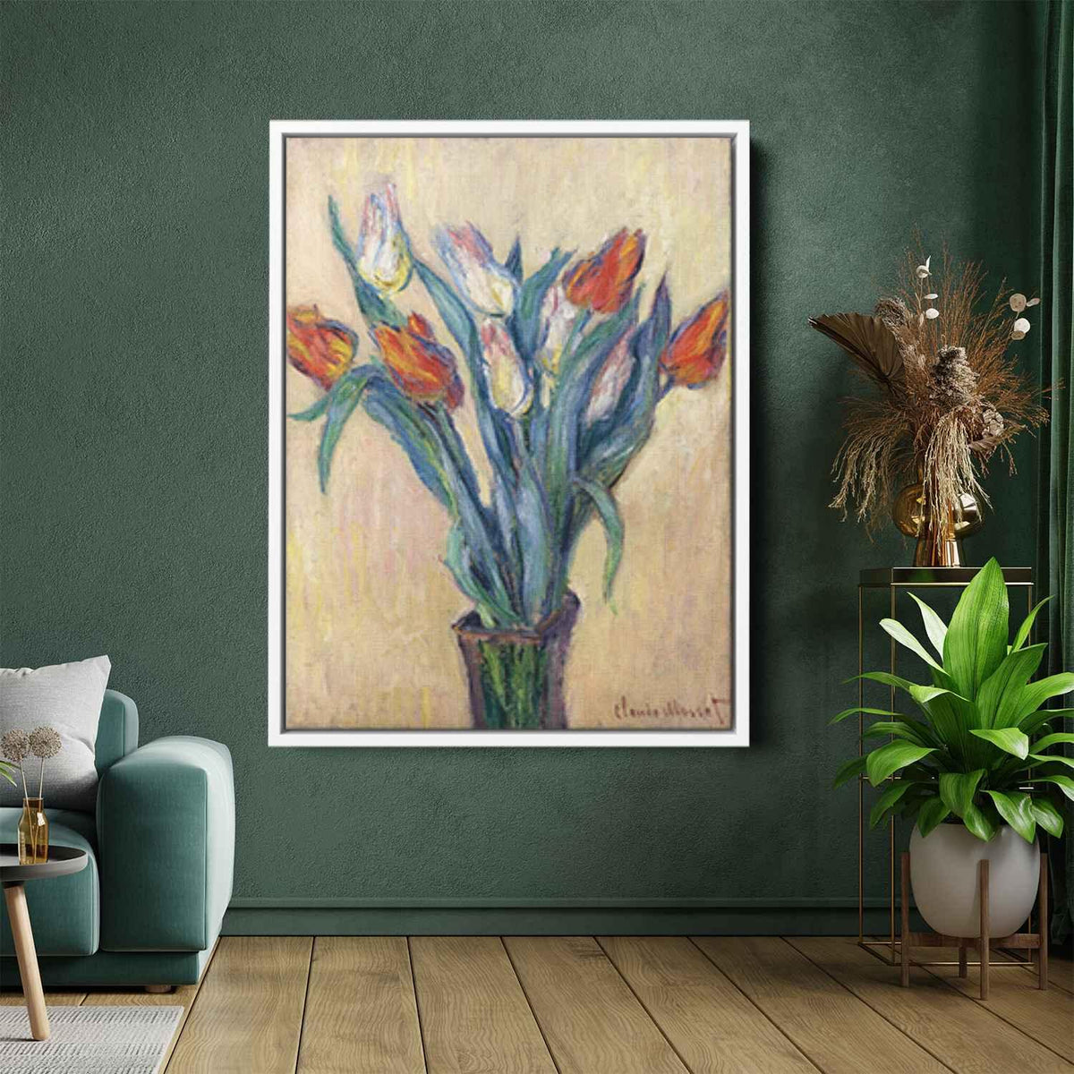 Vase of Tulipsby Claude Monet Canvas Print