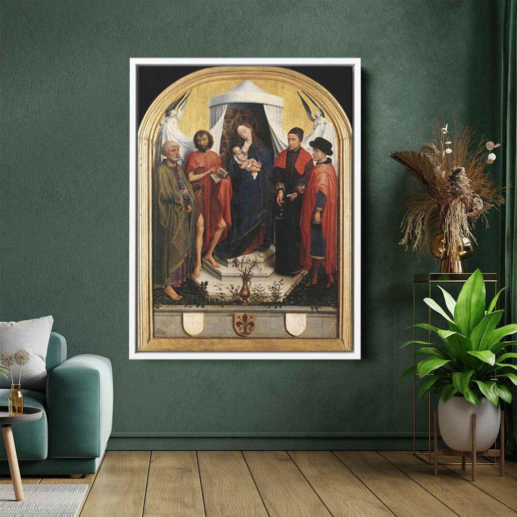 Virgin with the Child and Four Saintsby Rogier van der Weyden Canvas Print