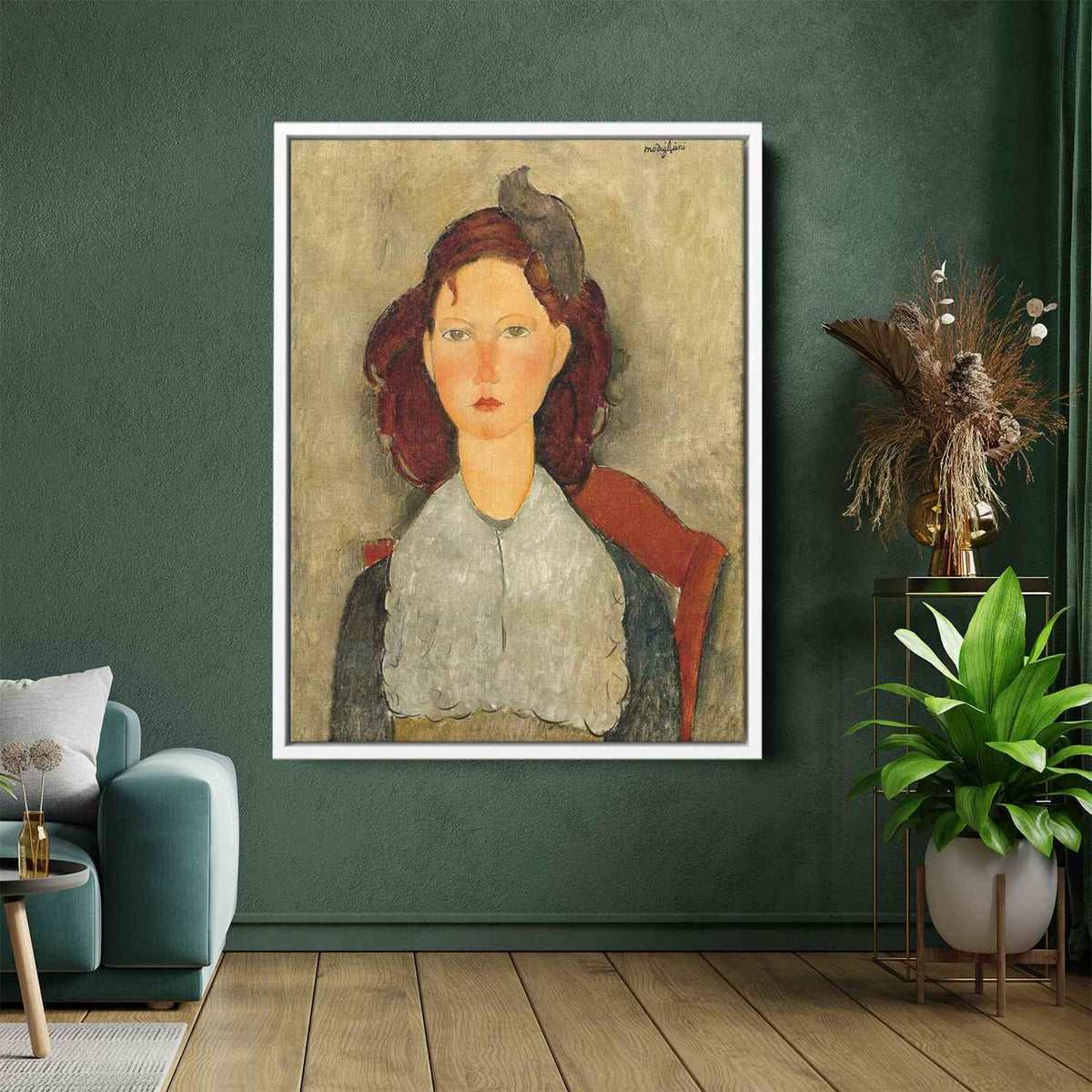 Young Girl Seatedby Amedeo Modigliani Canvas Print