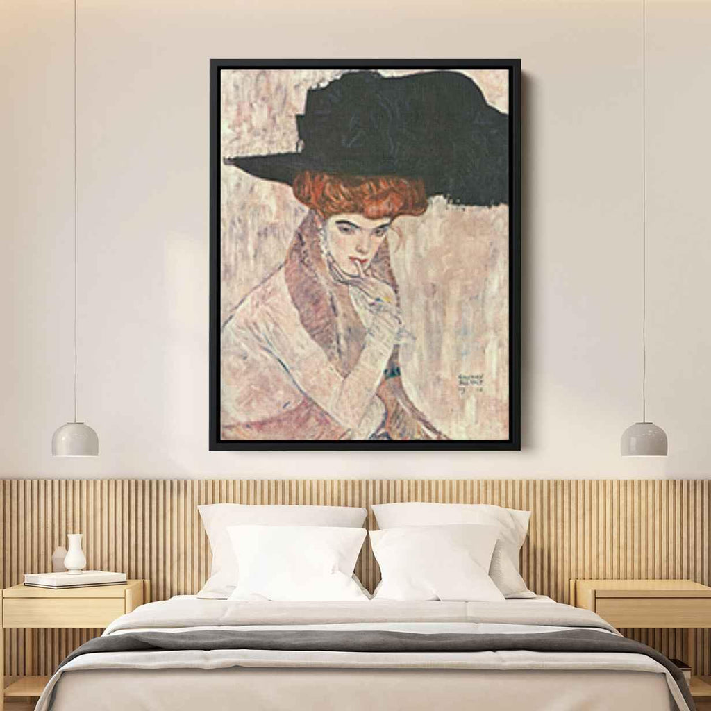 The Black Feather Hatby Gustav Klimt Canvas Print