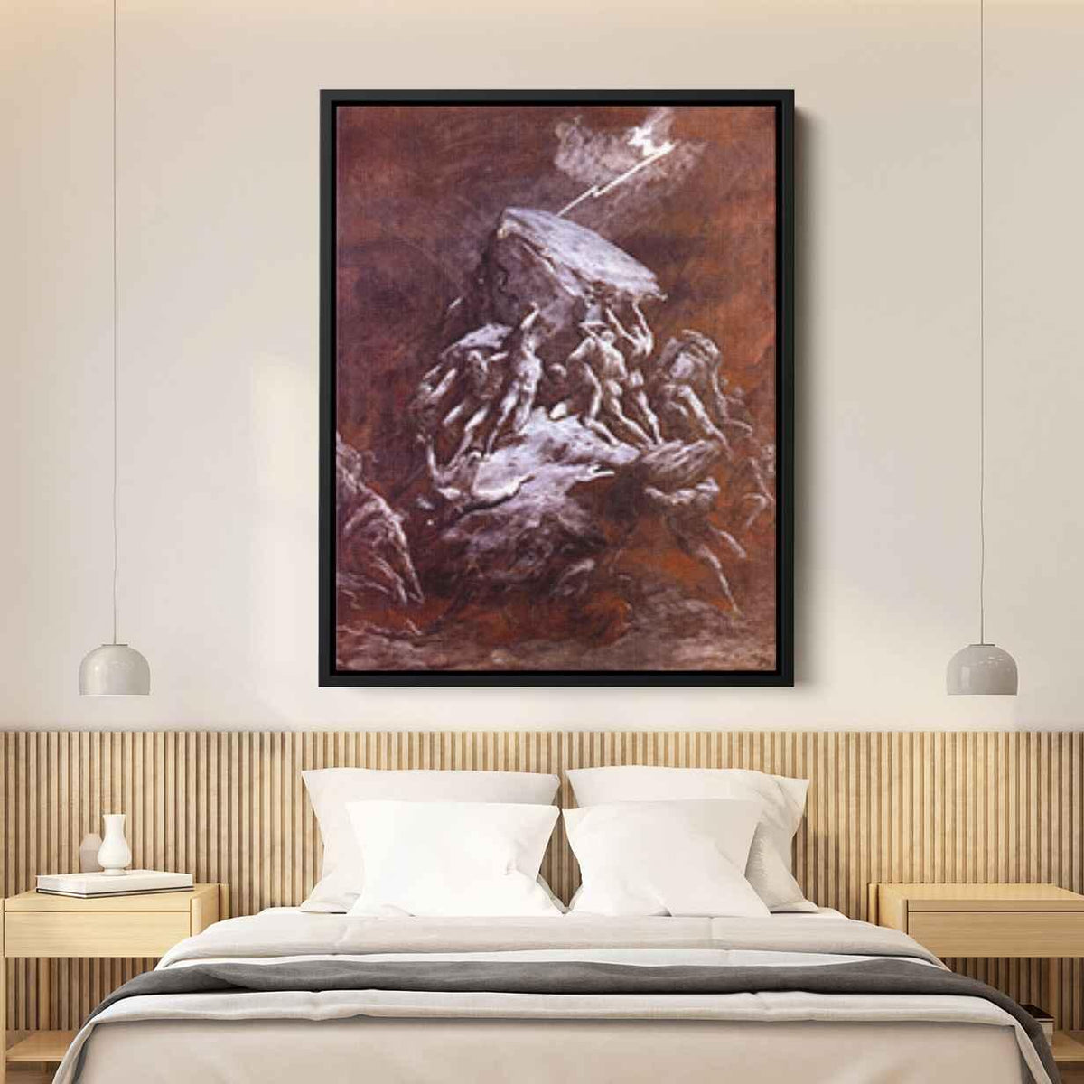 The Clash of the Titansby Gustave Dore Canvas Print
