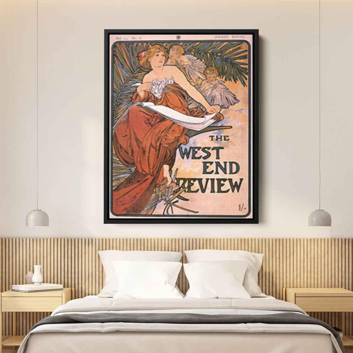 The west end reviewby Alphonse Mucha Canvas Print