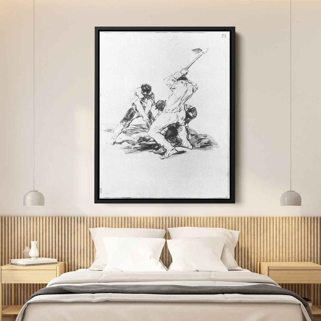 Three Men Diggingby Francisco Goya Canvas Print