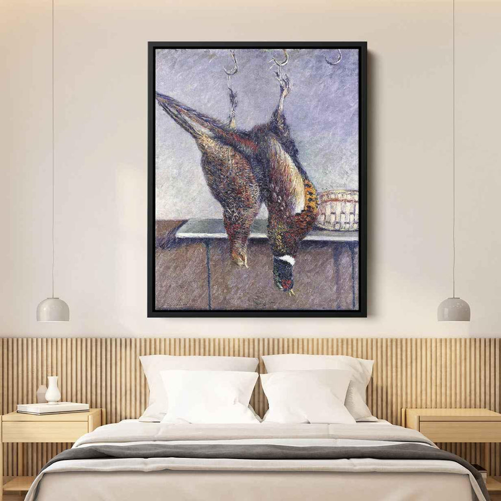 Two Hanging Pheasantsby Gustave Caillebotte Canvas Print