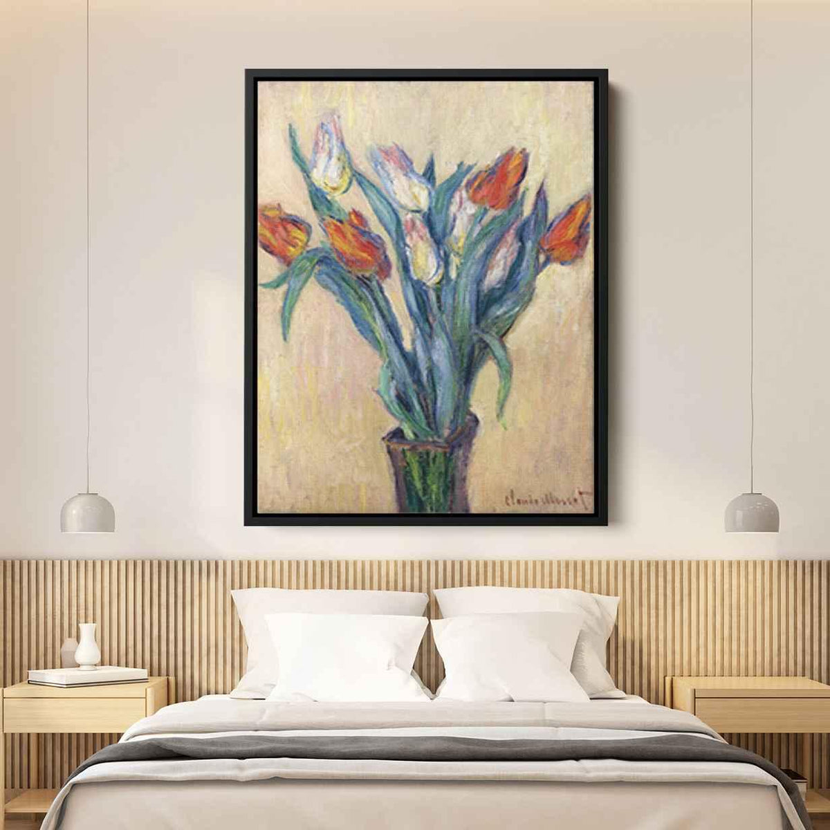 Vase of Tulipsby Claude Monet Canvas Print