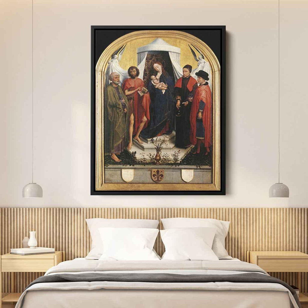Virgin with the Child and Four Saintsby Rogier van der Weyden Canvas Print