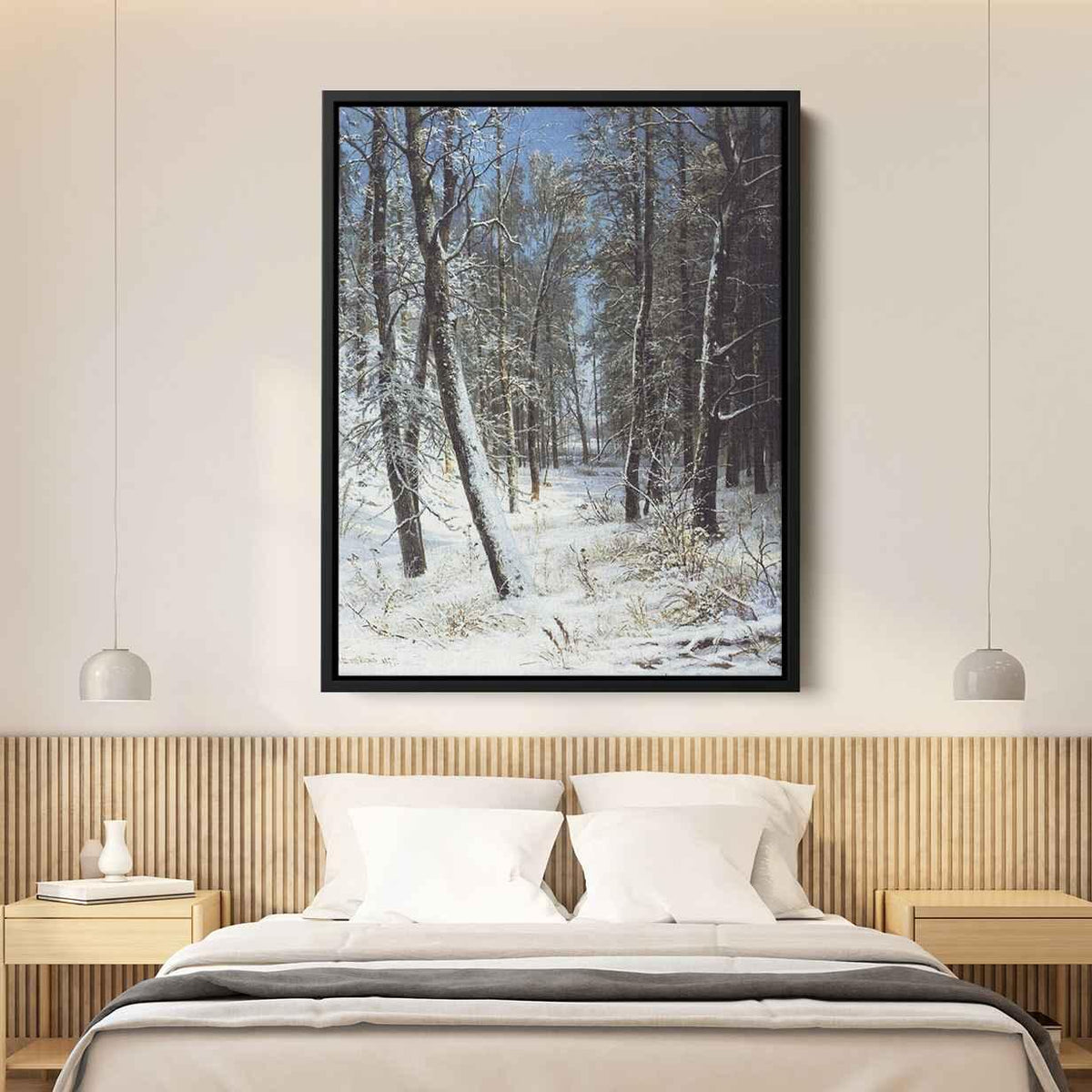 Winter in a forest (Rime)by Ivan Shishkin Canvas Print