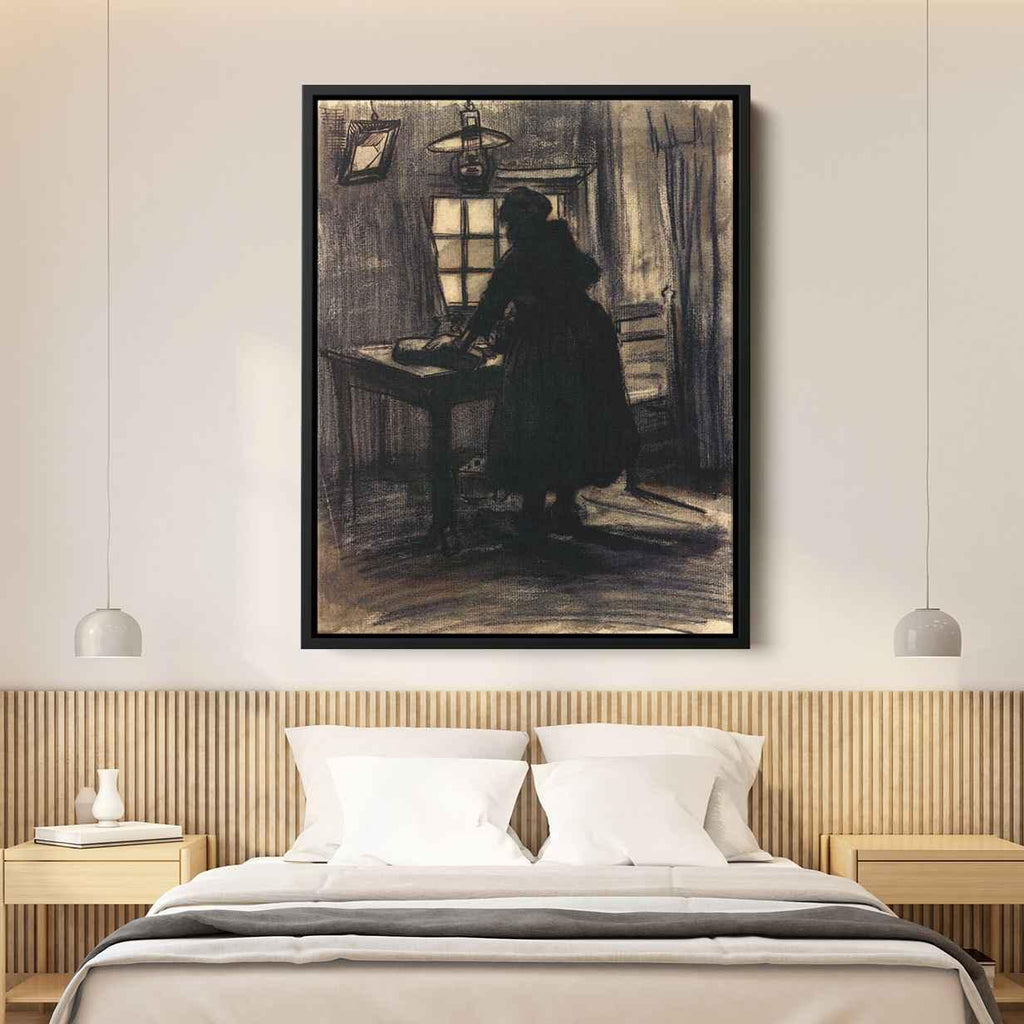 Woman Cutting Breadby Vincent van Gogh Canvas Print
