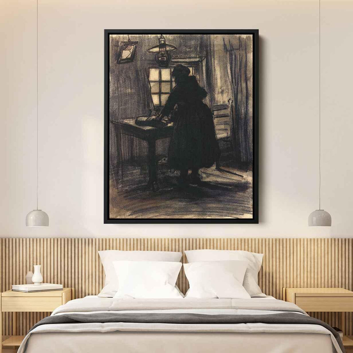 Woman Cutting Breadby Vincent van Gogh Canvas Print