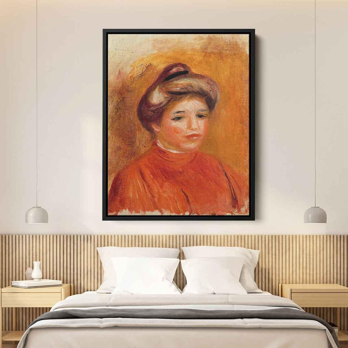 Woman`s Headby Pierre-Auguste Renoir Canvas Print