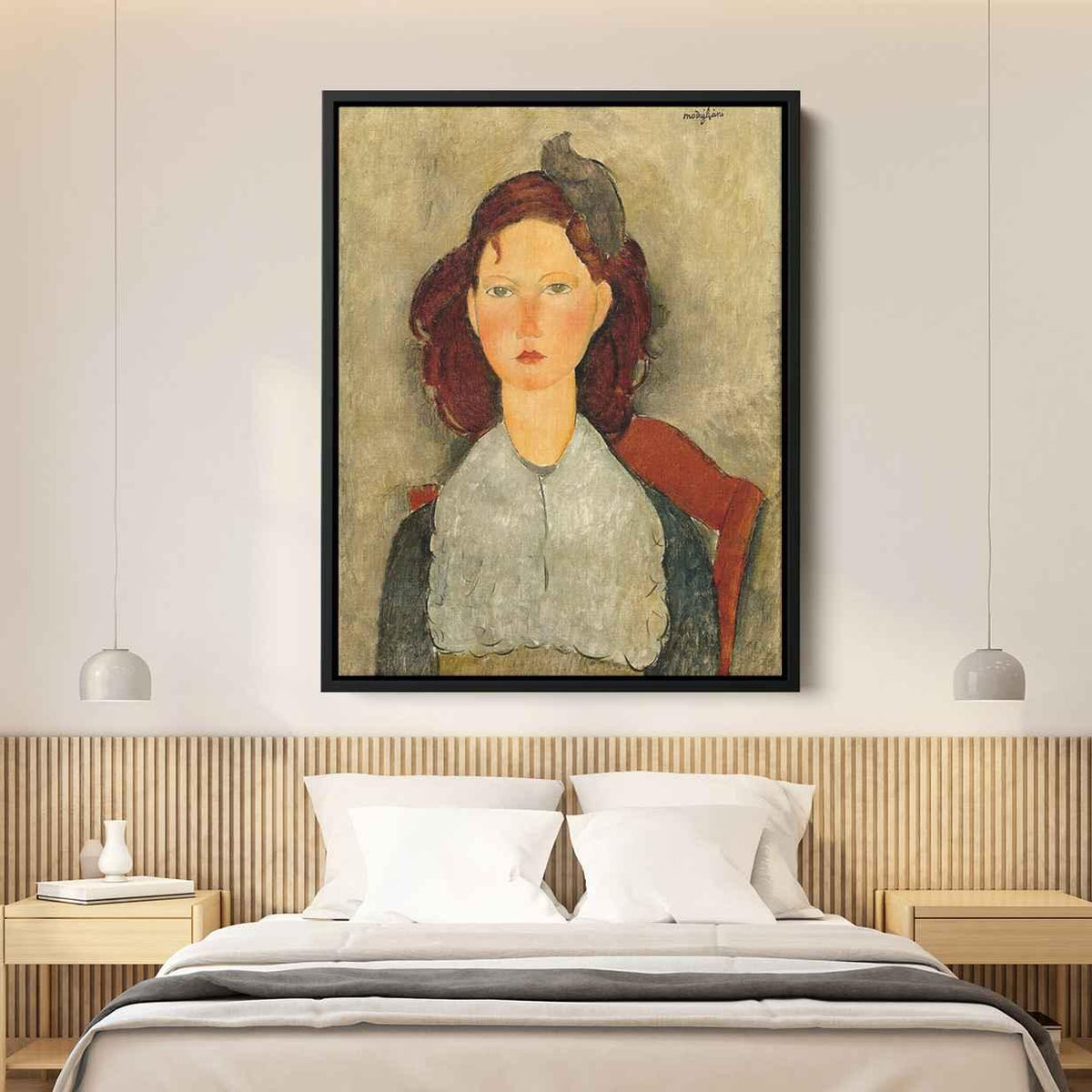 Young Girl Seatedby Amedeo Modigliani Canvas Print