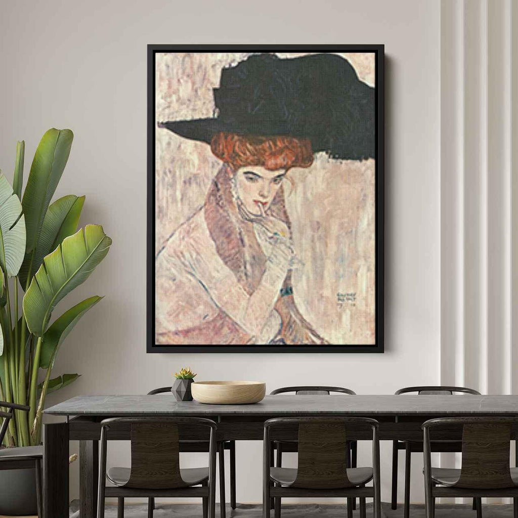 The Black Feather Hatby Gustav Klimt Canvas Print