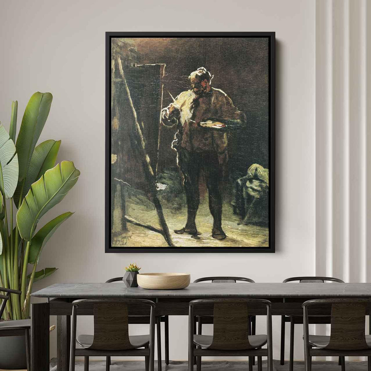 The Painter at His Easel Canvas Print