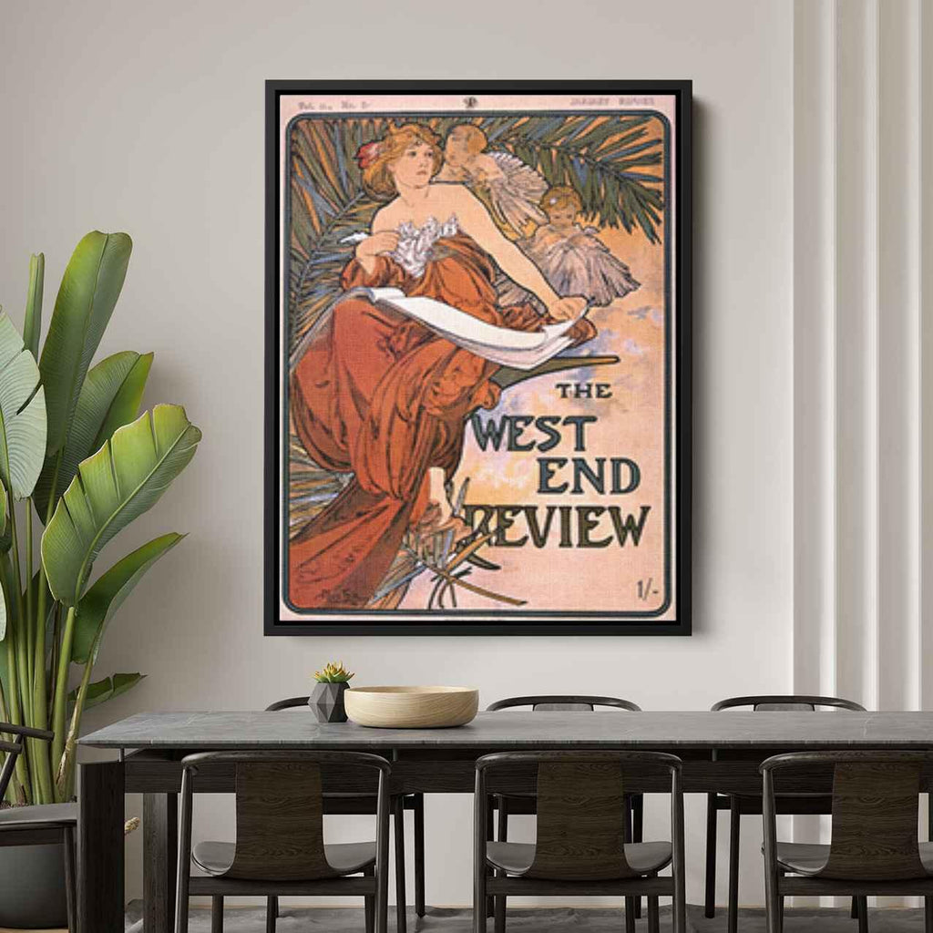 The west end reviewby Alphonse Mucha Canvas Print
