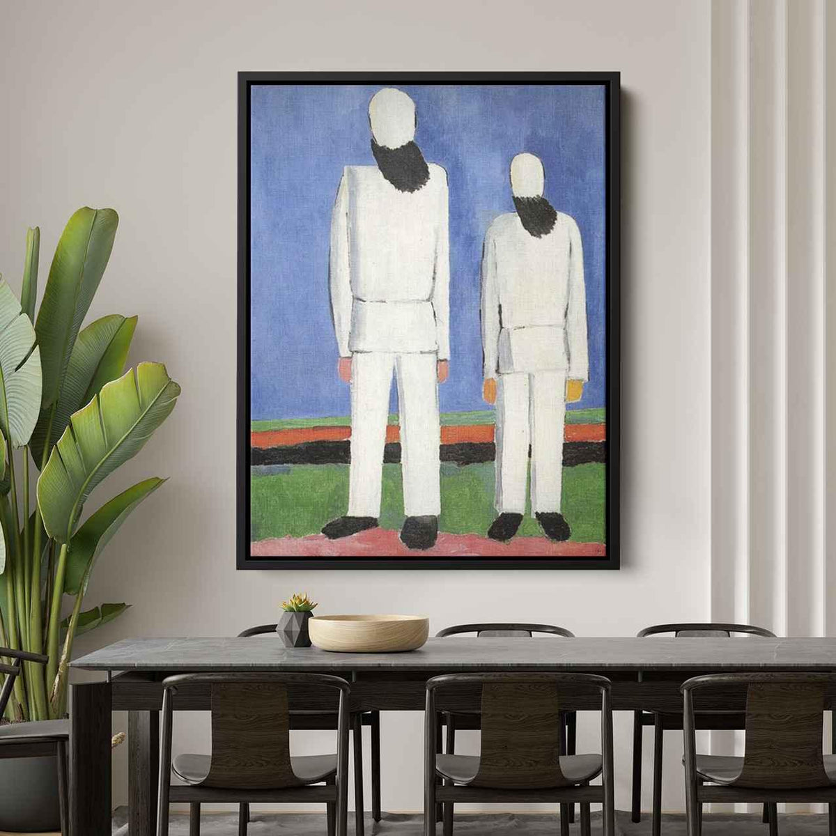 Two Male Figuresby Kazimir Malevich Canvas Print