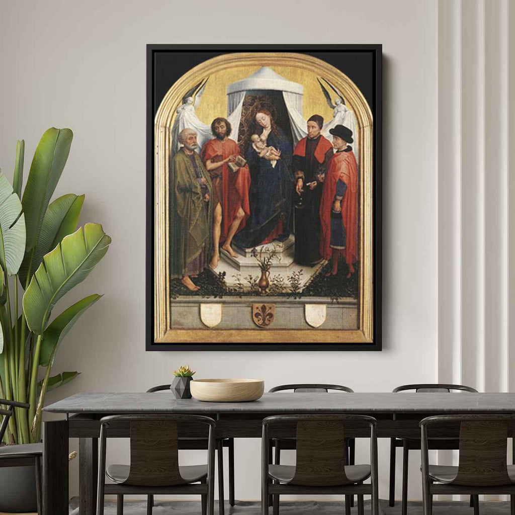 Virgin with the Child and Four Saintsby Rogier van der Weyden Canvas Print
