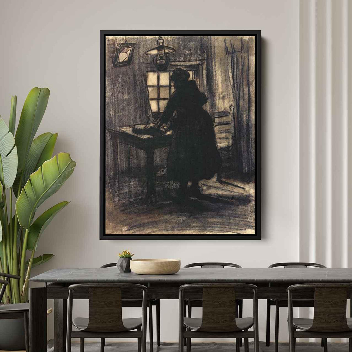Woman Cutting Breadby Vincent van Gogh Canvas Print