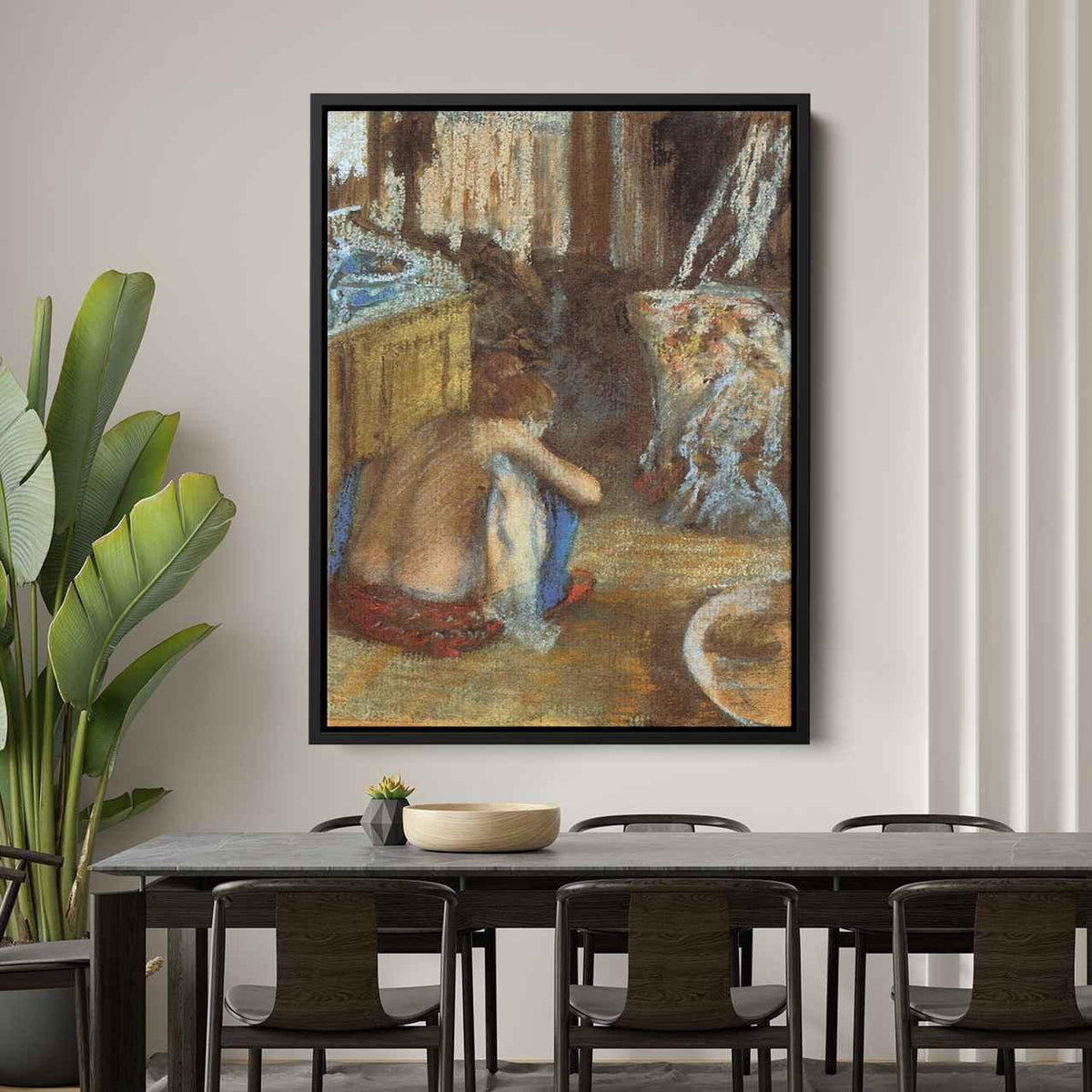 Woman Squattingby Edgar Degas Canvas Print