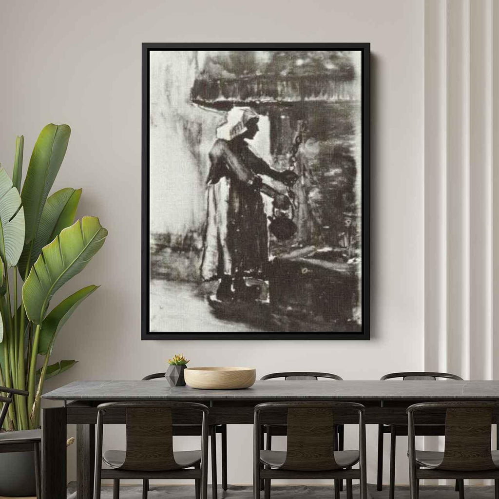 Woman with Kettle Canvas Print