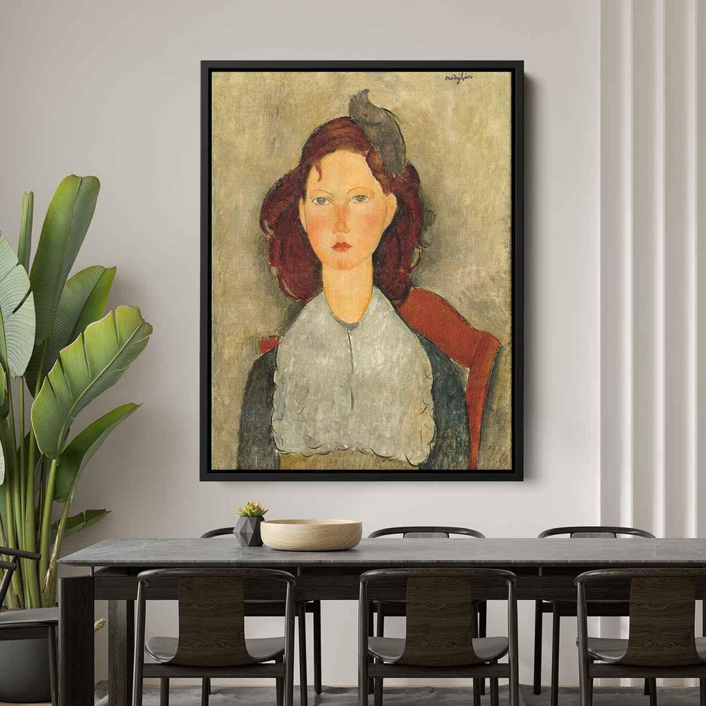 Young Girl Seatedby Amedeo Modigliani Canvas Print