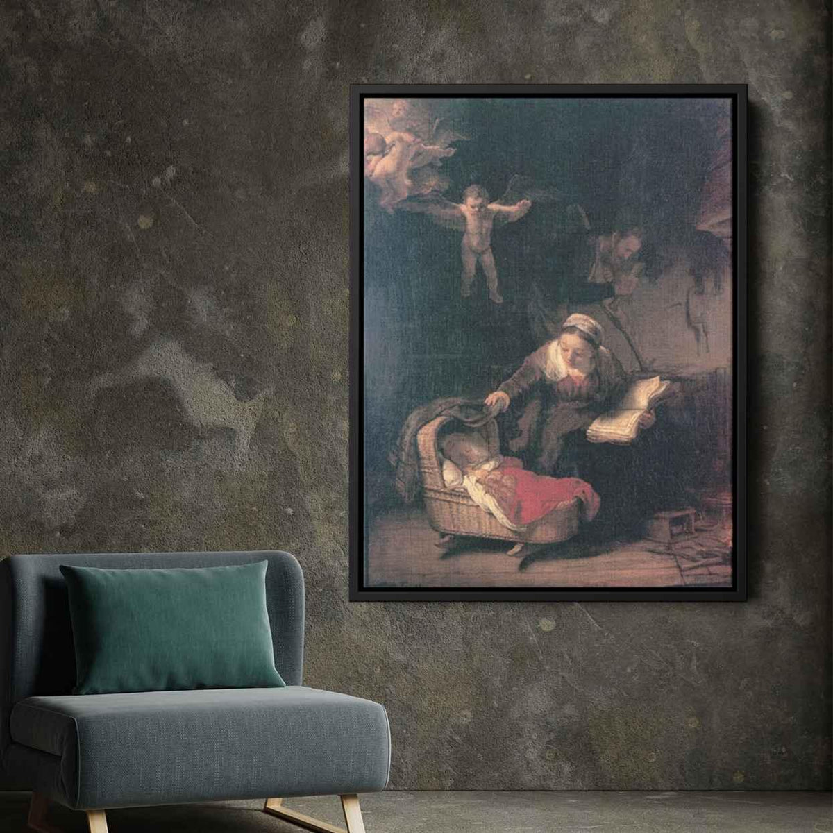 The Holy Familyby Rembrandt Canvas Print
