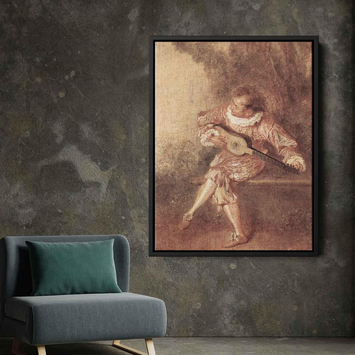 The Serenaderby Antoine Watteau Canvas Print