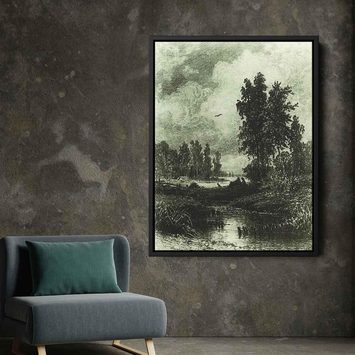 The streamby Ivan Shishkin Canvas Print