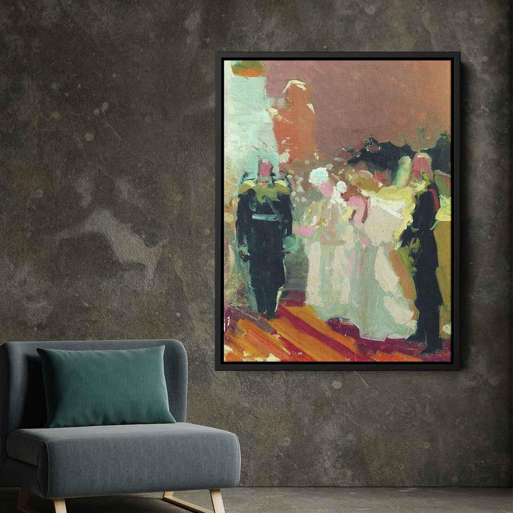 The yield on the Red Porchby Ilya Repin Canvas Print