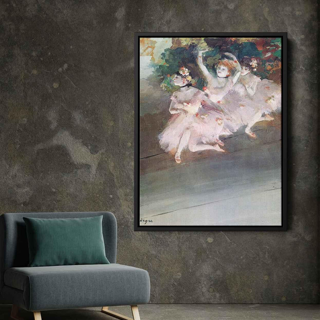 Three Ballet Dancersby Edgar Degas Canvas Print