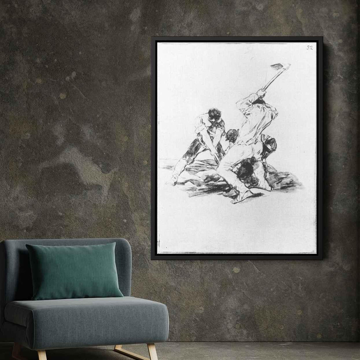 Three Men Diggingby Francisco Goya Canvas Print