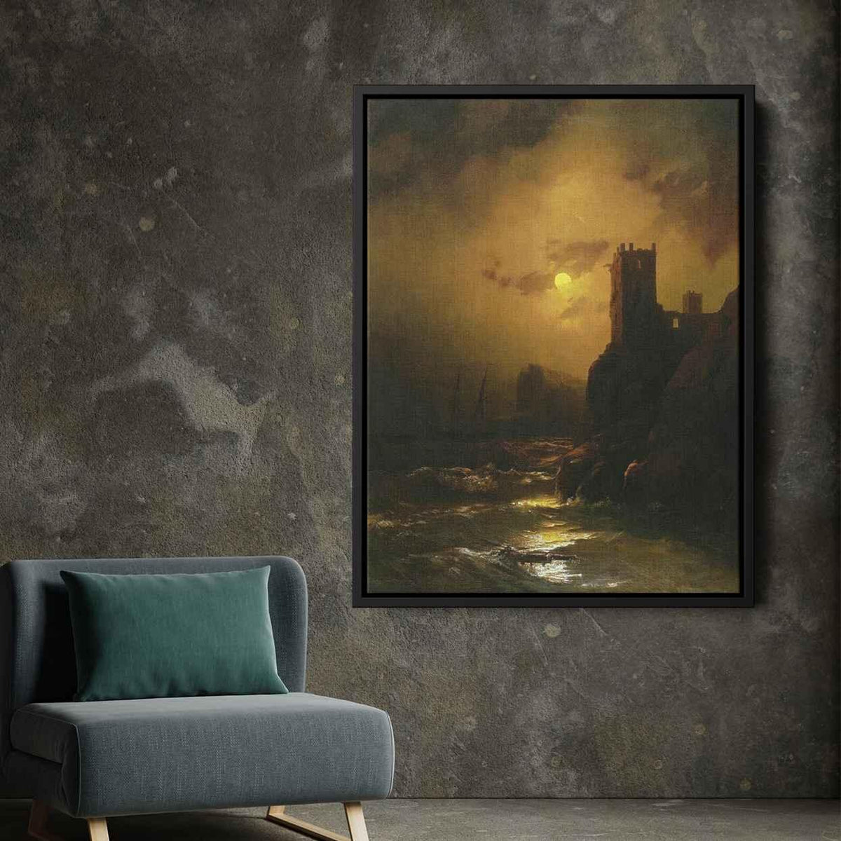 Tower. Shipwreckby Ivan Aivazovsky Canvas Print