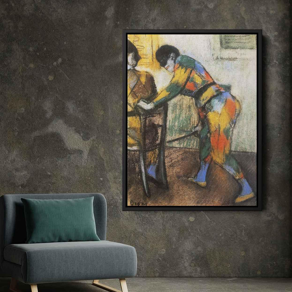 Two harlequinsby Edgar Degas Canvas Print