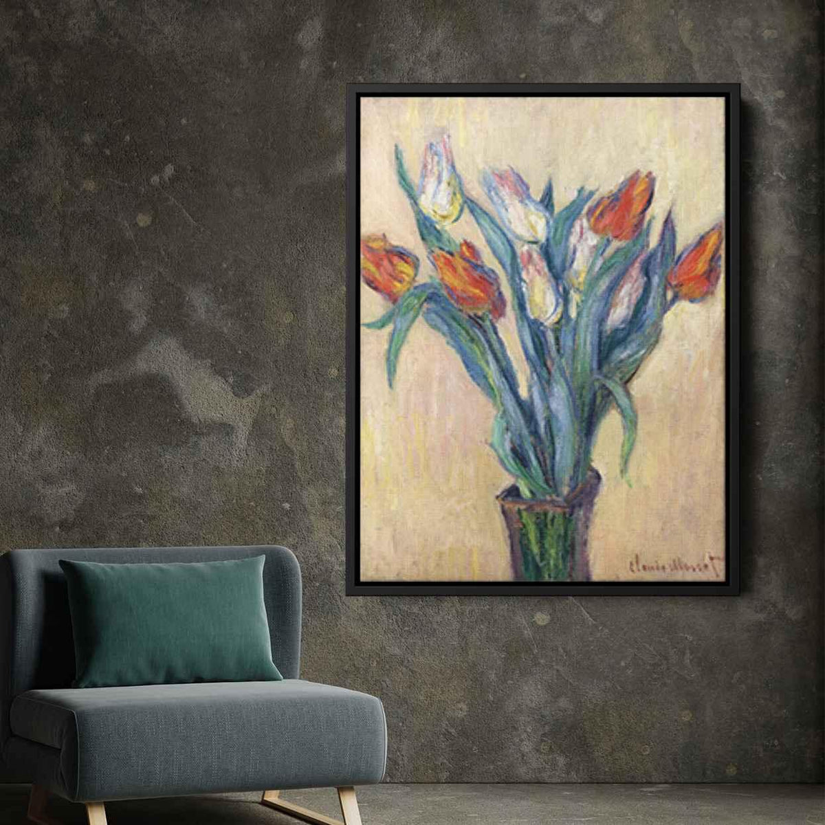 Vase of Tulipsby Claude Monet Canvas Print