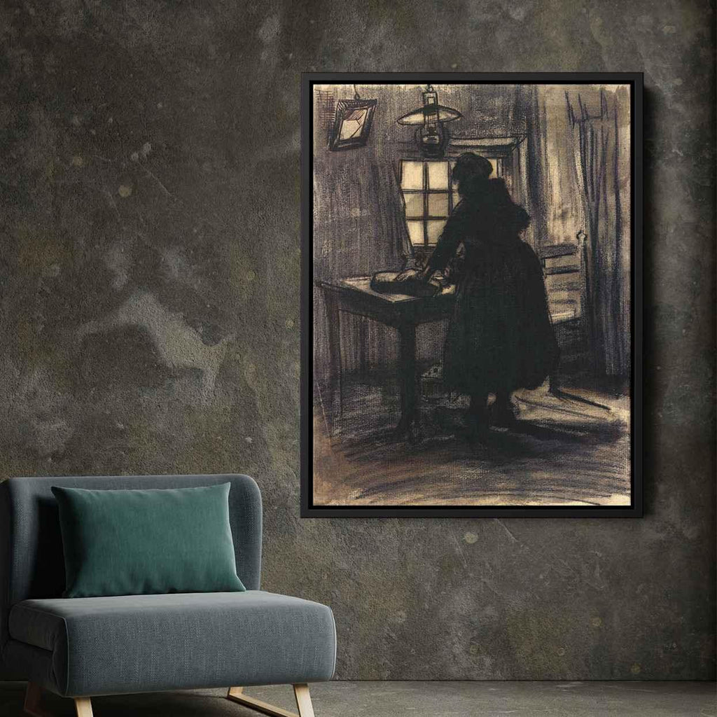 Woman Cutting Breadby Vincent van Gogh Canvas Print