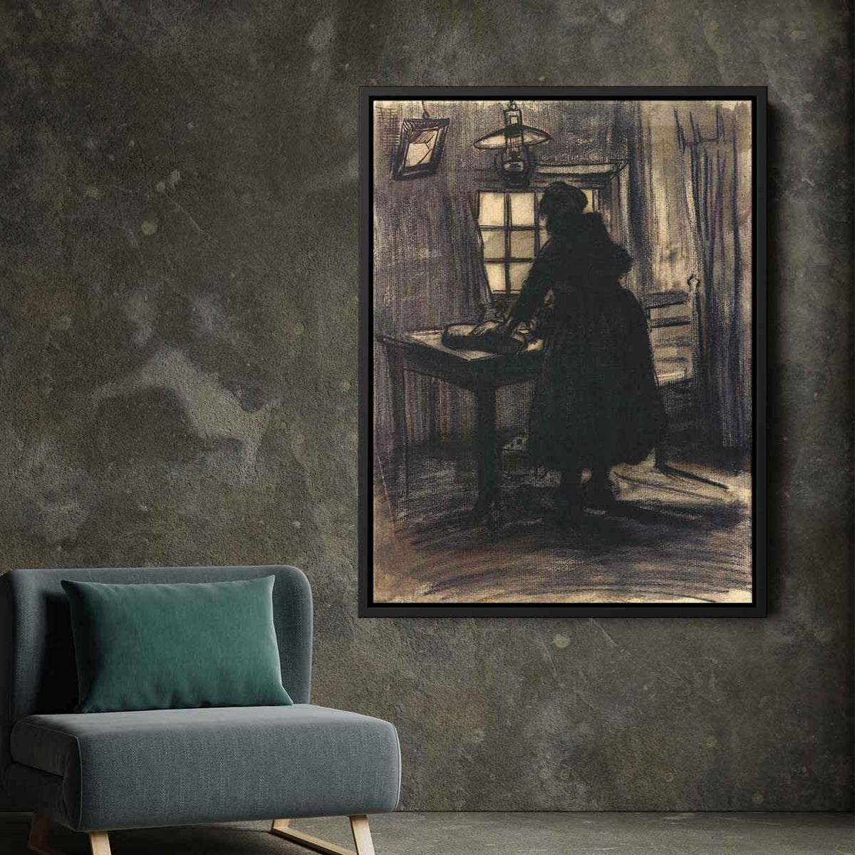 Woman Cutting Breadby Vincent van Gogh Canvas Print