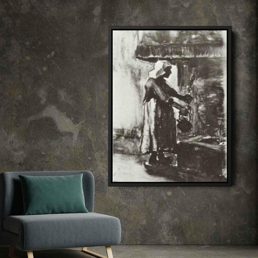 Woman with Kettle Canvas Print