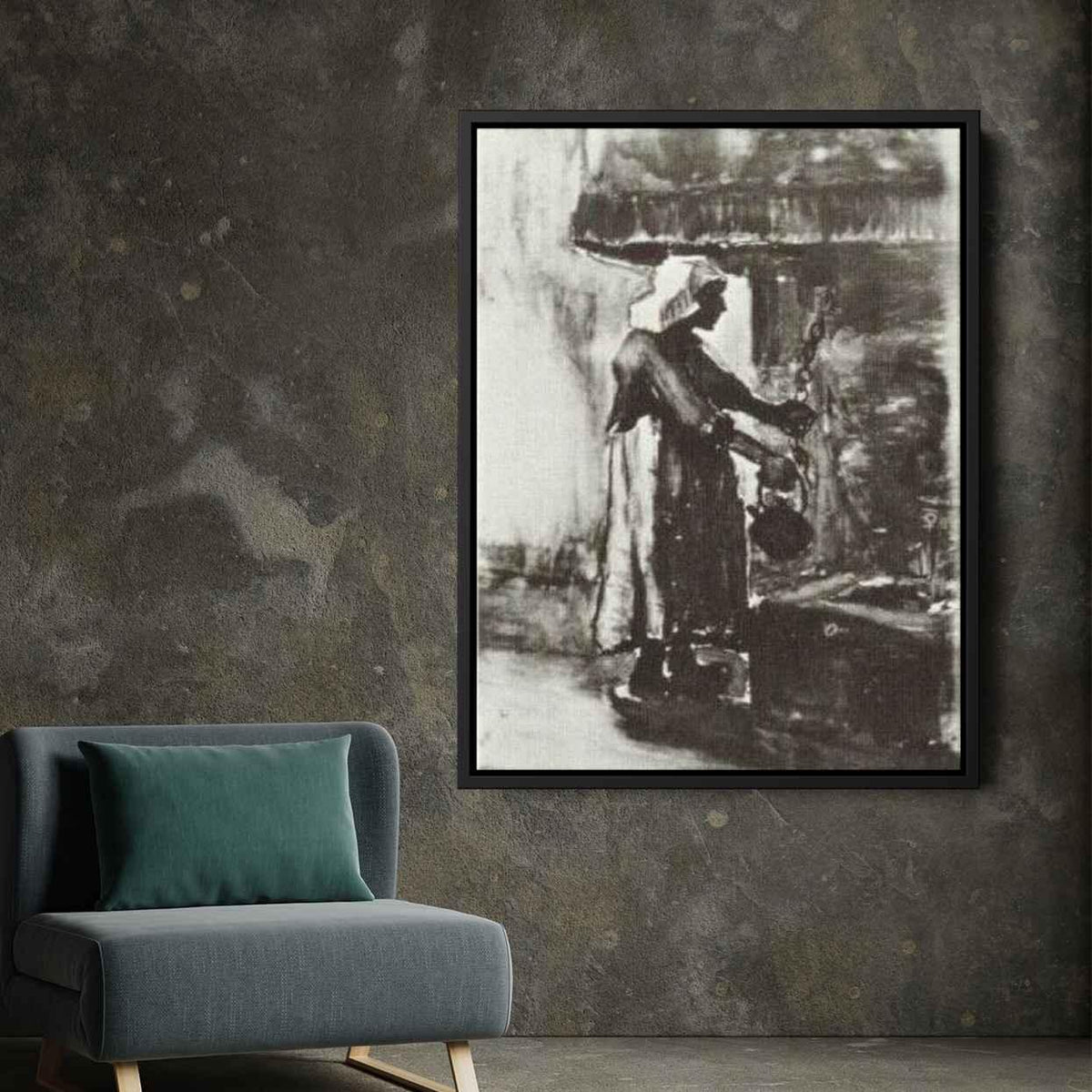 Woman with Kettle Canvas Print