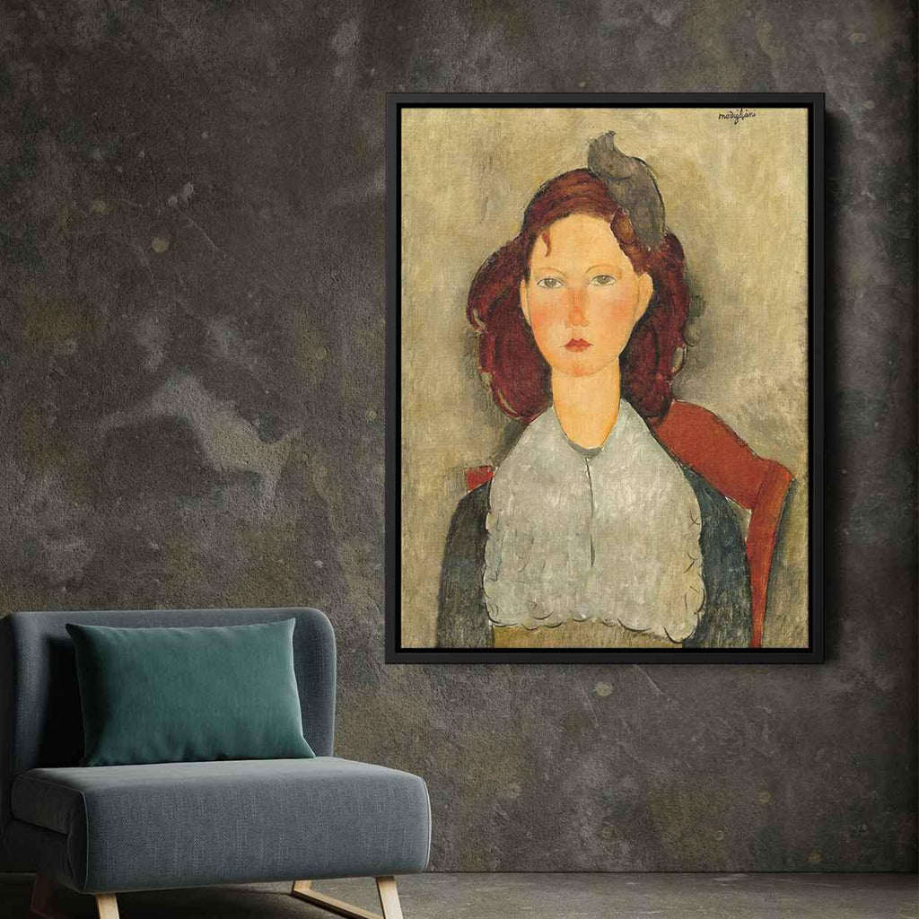 Young Girl Seatedby Amedeo Modigliani Canvas Print