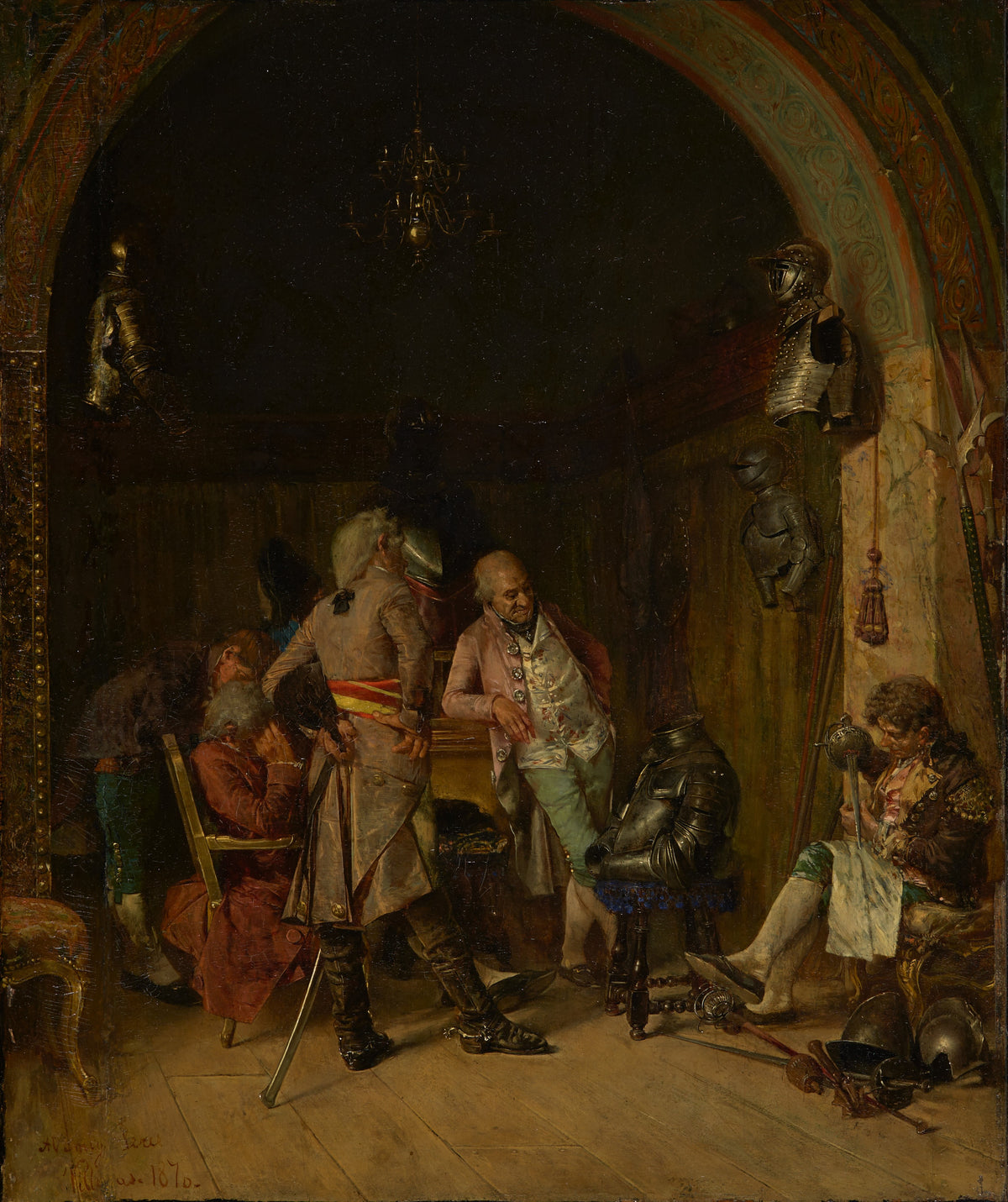 Examining Antique Arms by José Villegas y Cordero - Classic Art canvas print
