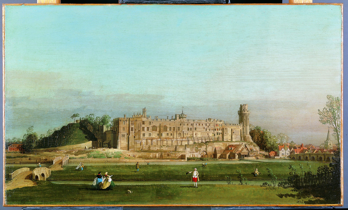 Warwick Castle by Canaletto (Giovanni Antonio Canal) - Oil Painting canvas print