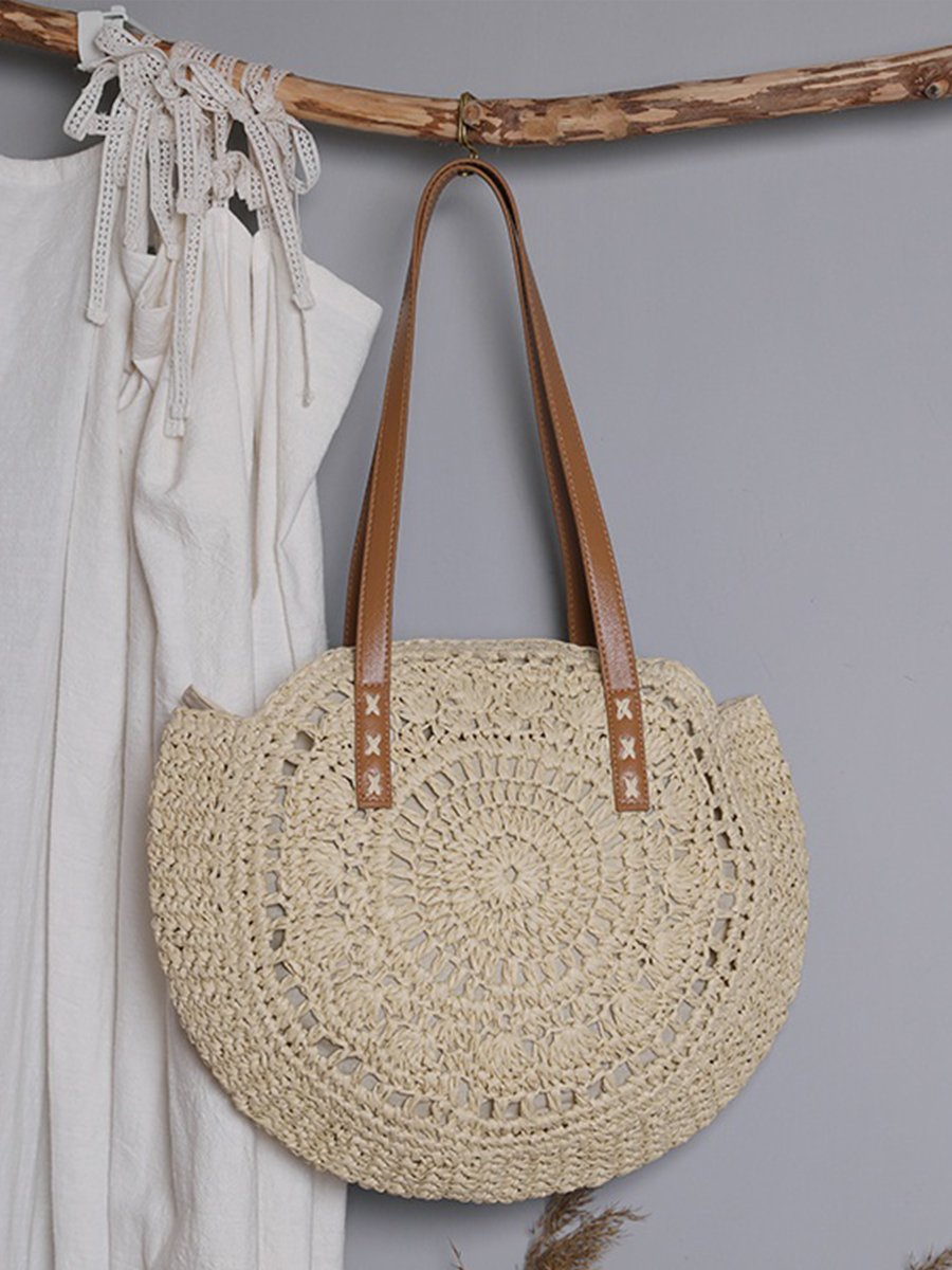 Women's Large Capacity Beach Resort Straw Bag