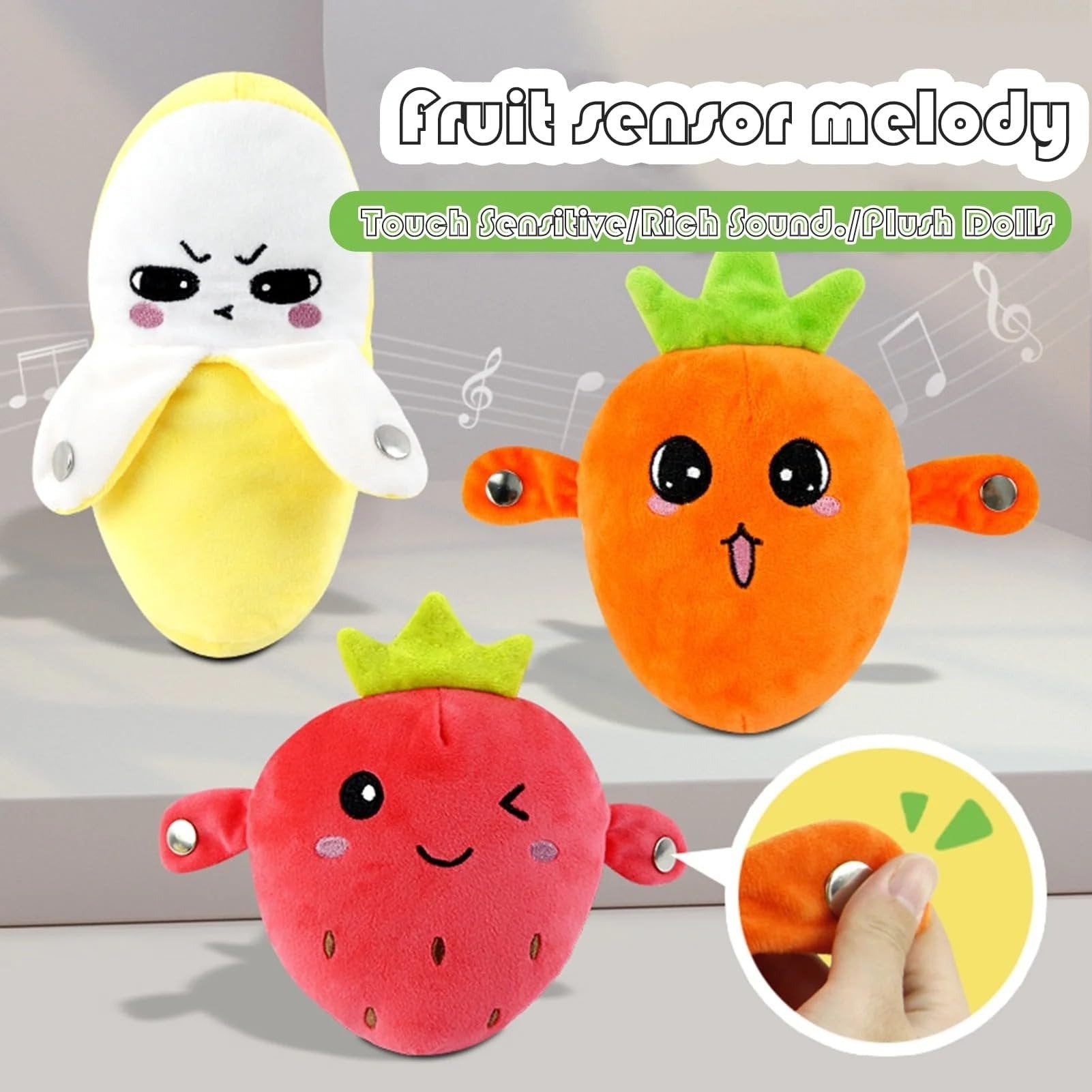 🔥Last Day 49% OFF - 💖Interactive Music Plush Toy Set🍌🍓🥕