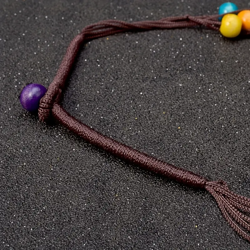 Handmade Boho Multilayer Wooden Multicolor Flower Necklace
