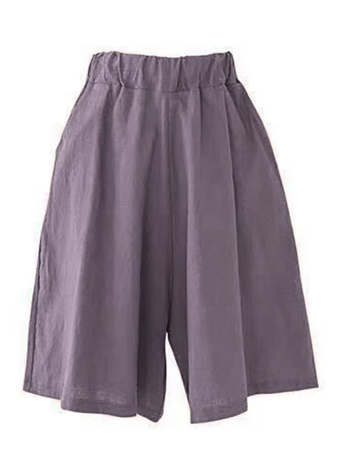 Women's Solid Color Simple Loose Casual Shorts