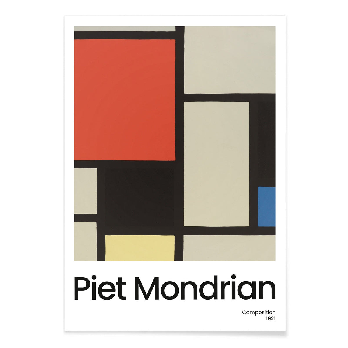 Composition avec grand plan rouge Canvas Print