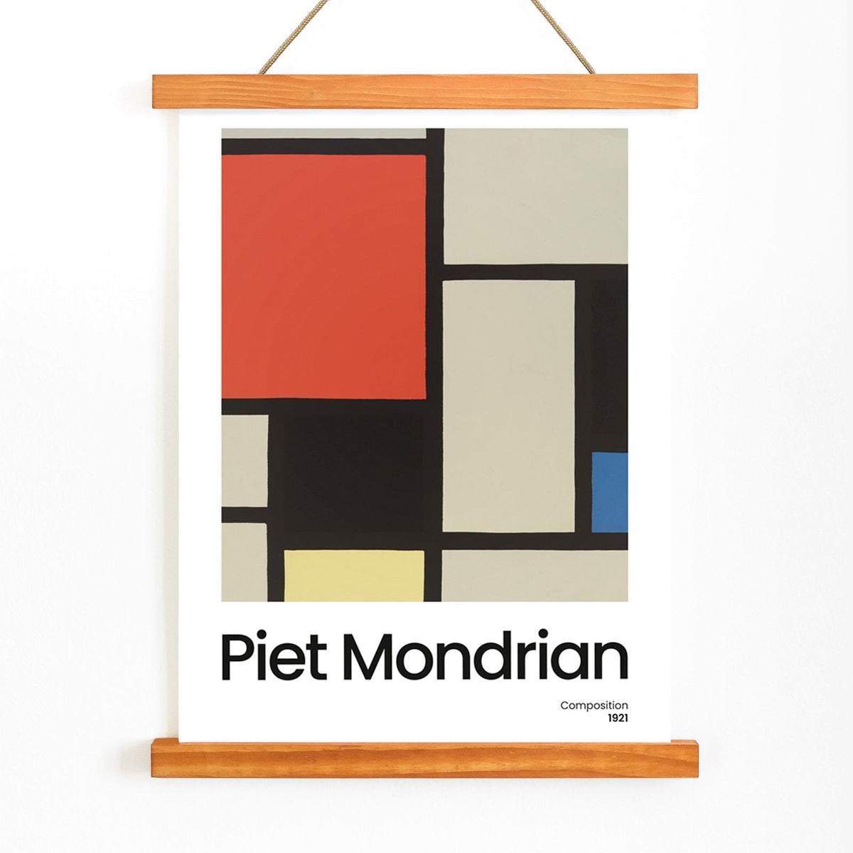 Composition avec grand plan rouge Canvas Print