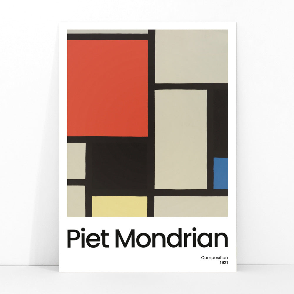 Composition avec grand plan rouge Canvas Print