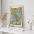 Amrique septentrionale et Amrique mridionale Poster by Moryarty - Oil Painting canvas print