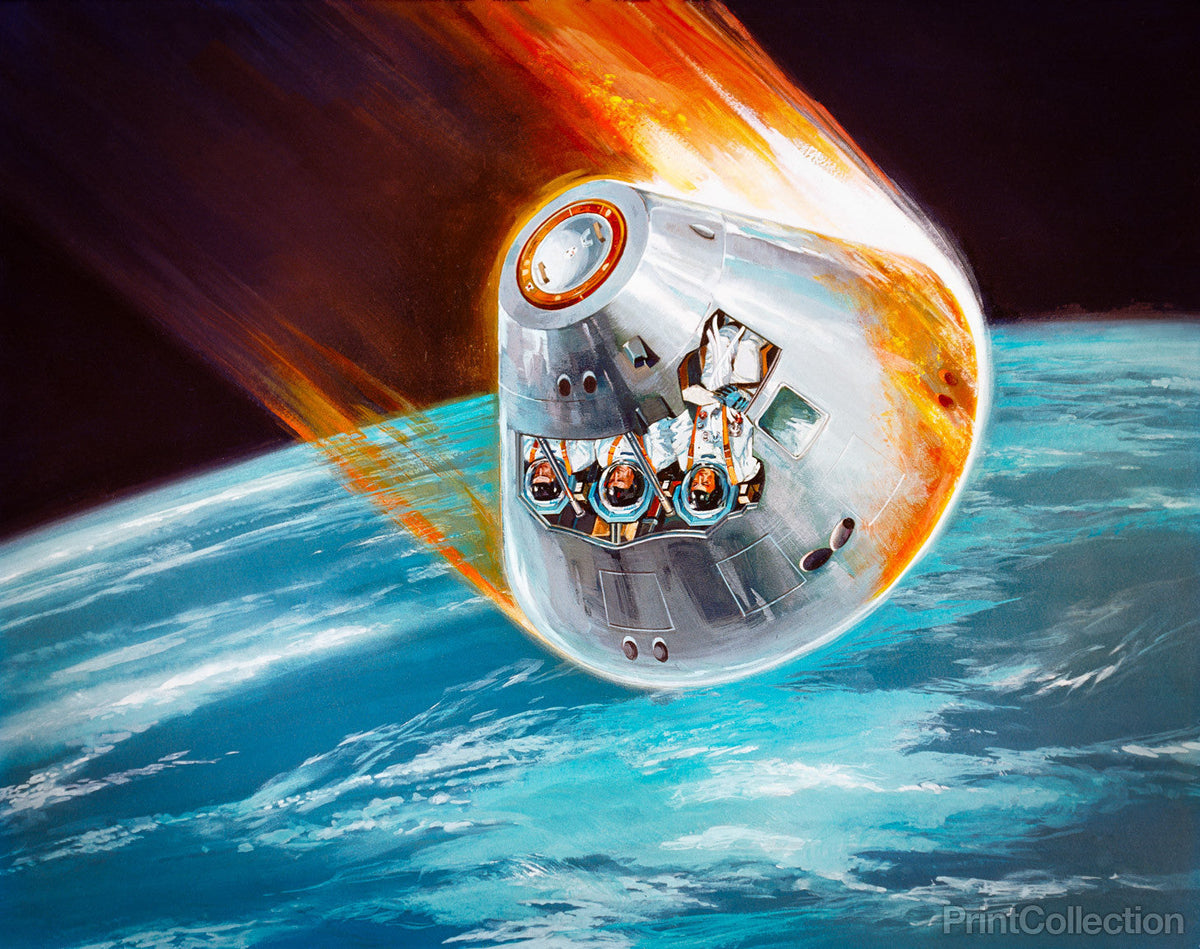 Apollo Command Module Illustration by Printcollection - Oil Painting canvas print