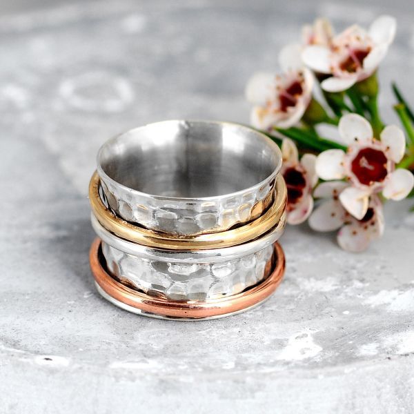 Vintage Turquoise Plated Three-Color Ring